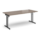Rectangular Folding Leg Table With Straight Foot Rails - Barcelona Walnut - NWOF