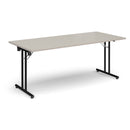 Rectangular Folding Leg Table With Straight Foot Rails - Light Grey - NWOF