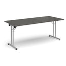 Rectangular Folding Leg Table With Straight Foot Rails - Onyx Grey - NWOF