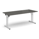Rectangular Folding Leg Table With Straight Foot Rails - Onyx Grey - NWOF