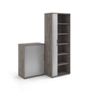 Universal Single Door Tambour Cupboard - Grey Oak - NWOF