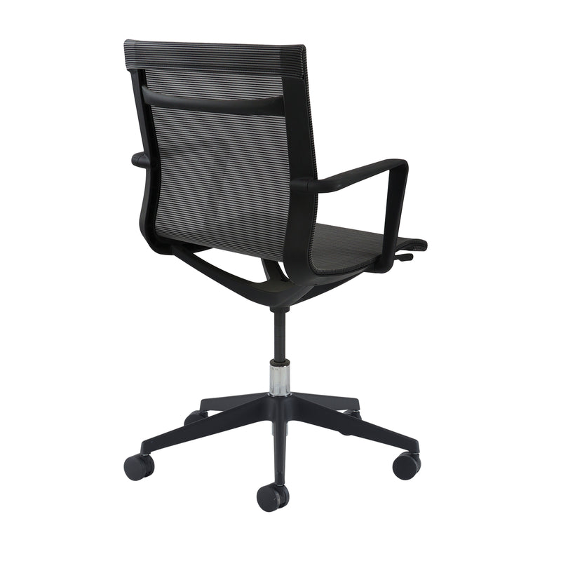 Sirena Black Mesh Meeting Chair With Black Base - NWOF