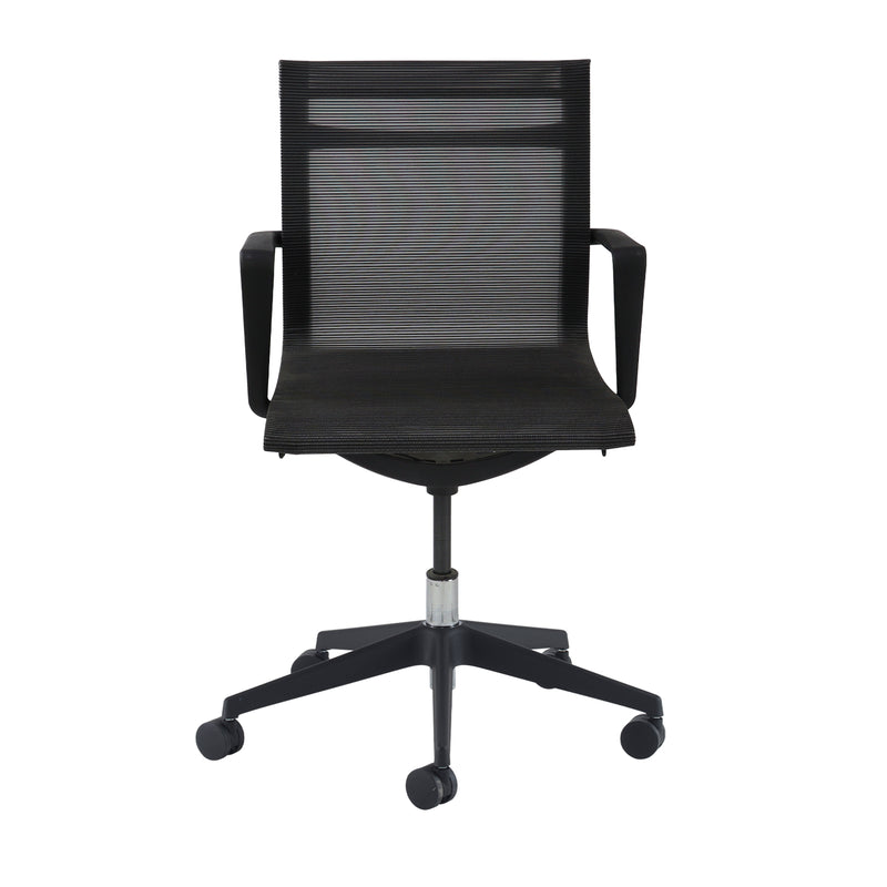 Sirena Black Mesh Meeting Chair With Black Base - NWOF