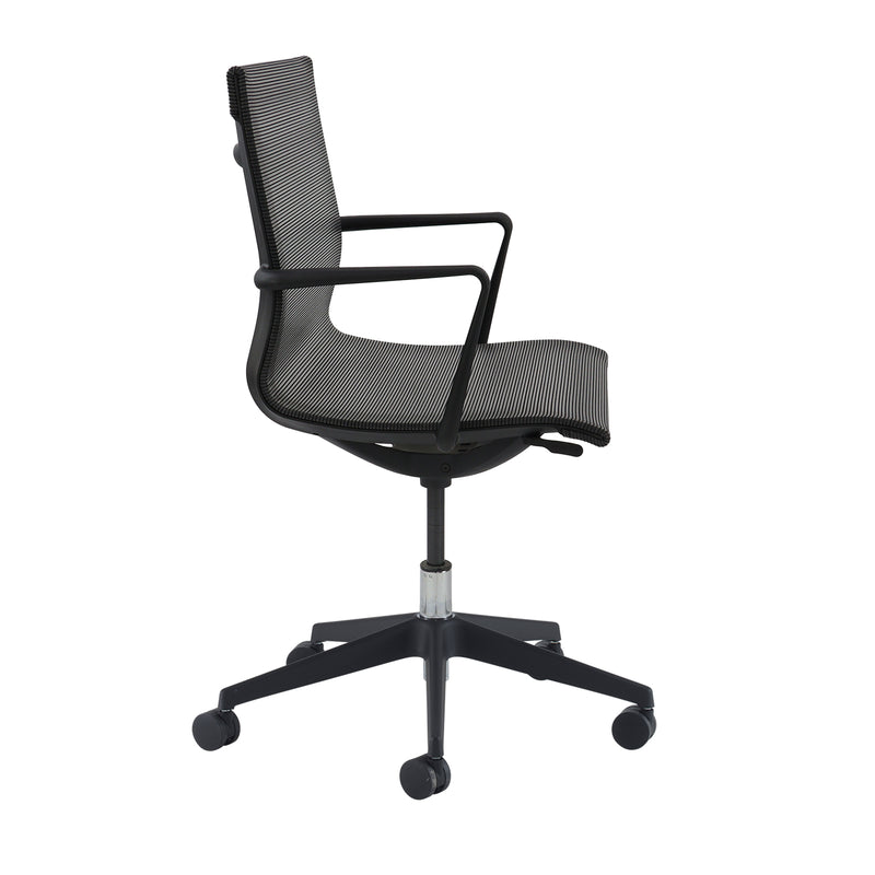 Sirena Black Mesh Meeting Chair With Black Base - NWOF