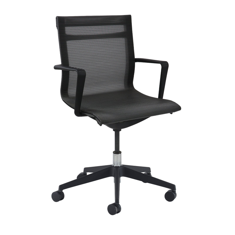 Sirena Black Mesh Meeting Chair With Black Base - NWOF