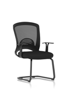 Spec Astro Mesh Cantilever Visitor Chair with black mesh seat and chrome frame, suitable for office or reception areas.