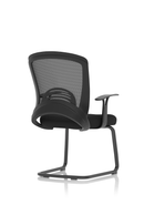 Spec Astro Mesh Cantilever Visitor Chair with black mesh seat and chrome metal frame, modern office seating.