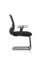 Spec Astro Mesh Cantilever Visitor Chair with black mesh back and chrome frame, ideal for office waiting areas.