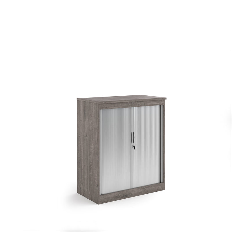 Systems Horizontal Tambour Door Cupboard - Grey Oak