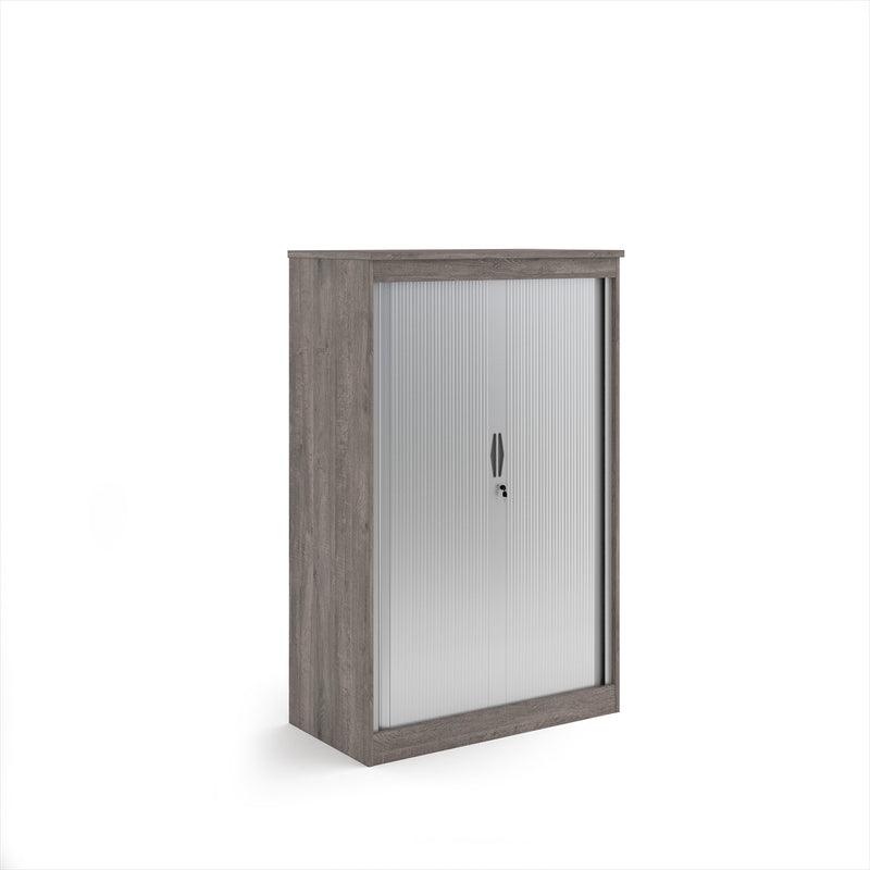 Systems Horizontal Tambour Door Cupboard - Grey Oak
