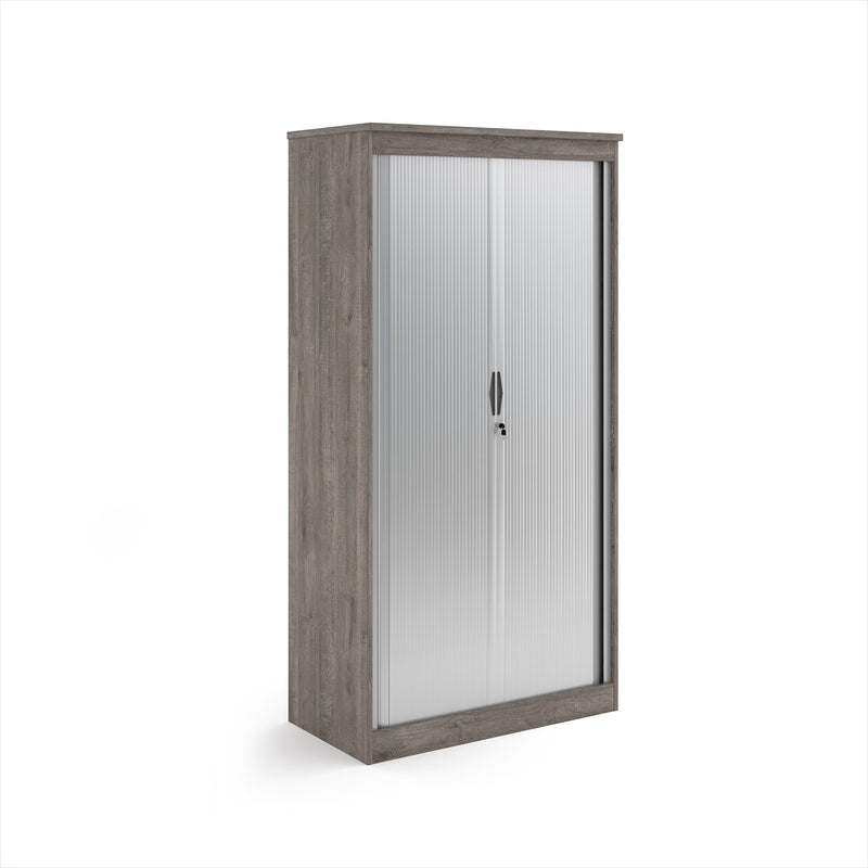 Systems Horizontal Tambour Door Cupboard - Grey Oak