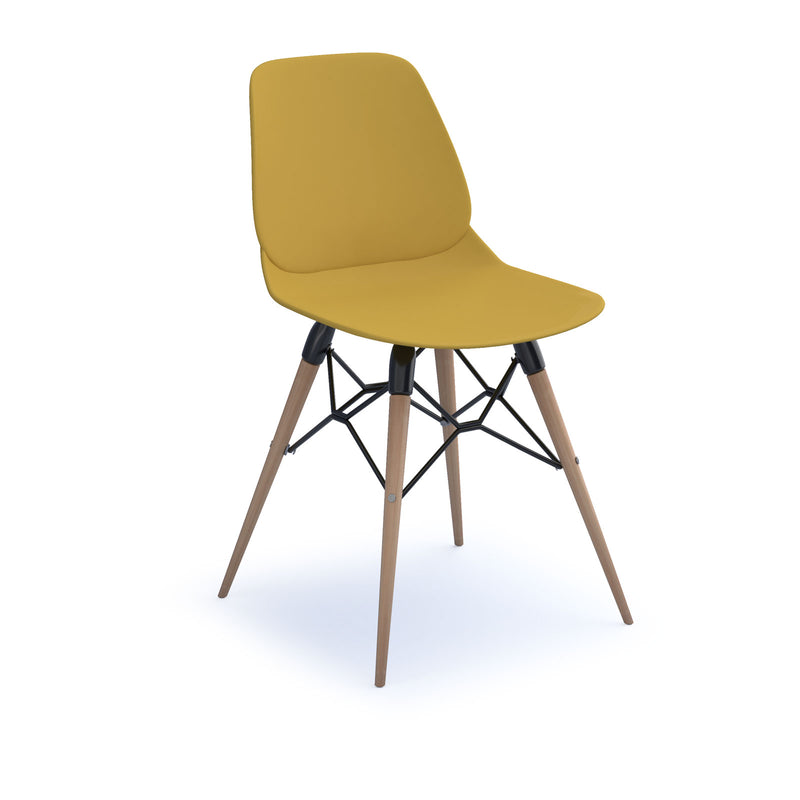 Strut Multi-Purpose Chair With Natural Oak 4 Leg Frame And Black Steel Detail - NWOF