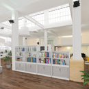 Systems Combination Unit With Tambour Doors And Open Top - White - NWOF