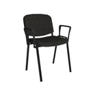 Taurus Stackable Meeting Room Chair With Black Frame & Fixed Arms - NWOF
