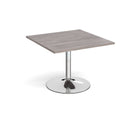 Trumpet Base Square Extension Table - Grey Oak - NWOF
