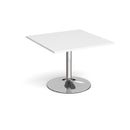 Trumpet Base Square Extension Table - White - NWOF