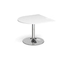 Dams Trumpet Base Radial Extension Table with 1000x1000mm extension, featuring a white tabletop and sturdy metal base.