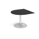 Dams Trumpet Base Radial Extension Table with 1000x1000mm surface, black finish, showcasing its sturdy, modern design.