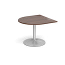 Dams Trumpet Base Radial Extension Table in white with 1000x1000mm surface, showing the sleek, modern design of the table top.