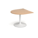 Dams Trumpet Base Radial Extension Table in white with 1000x1000mm tabletop, showcasing its sturdy design and smooth surface.