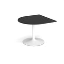 Dams Trumpet Base Radial Extension Table in black with 1000x1000mm surface, showing its sturdy metal construction and modern design.