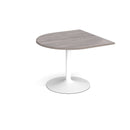Dams Trumpet Base Radial Extension Table in white with 1000x1000mm surface, showcasing its sleek design and sturdy construction.