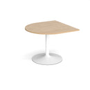 Dams Trumpet Base Radial Extension Table with 1000x1000mm surface, white finish, showing the sturdy radial support structure.