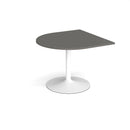 Dams Trumpet Base Radial Extension Table in white with 1000x1000mm surface, showing the table's modern design and sturdy base.