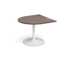 Dams trumpet base radial extension table in white with 1000x1000mm surface, featuring a sturdy, modern design and metal support legs.