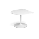 Dams Trumpet Base Radial Extension Table in white with 1000x1000mm table top, showcasing its sturdy design and smooth surface.