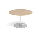 Trumpet Base Circular Meeting Table - Kendal Oak - NWOF