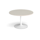 Trumpet Base Circular Meeting Table - Light Grey - NWOF