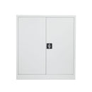 White TC Steel Double Door Cupboard with sleek modern design, featuring two doors and sturdy construction.