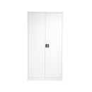 White TC Steel double door cupboard with sleek handles and clean design, shown from the front view.
