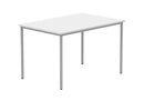 Core multi-purpose table in Arctic White by TC, front view showing sturdy tabletop and sleek design.