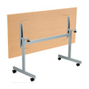 Back view of the TC One Eighty Rectangular Tilting Table in beech wood with adjustable tilting mechanism.
