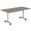 Grey oak rectangular tilting table from One Eighty by TC, showing the front view with a modern, sleek design.