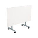 White One Eighty rectangular tilting table by TC with adjustable tilt and sturdy frame, shown from the front.
