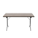 Rectangular folding table with grey oak finish by TC, showing its sturdy frame and smooth surface for versatile use.