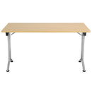 Rectangular folding table in Nova Oak finish by TC, featuring a sturdy design and compact foldable frame for versatile use