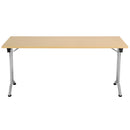 Rectangular folding table in Nova Oak finish by TC, featuring a sturdy design and compact foldable structure for versatile use.