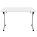 White rectangular folding table by TC, 1200mm by 700mm, with sturdy metal legs and a smooth surface for versatile use.