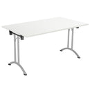 White rectangular folding table by TC, 1200mm by 700mm, with sturdy metal legs and a smooth surface for versatile use.