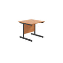 TC Office single upright rectangular desk in beech with 800mm depth, showing a front view of the modern workspace surface.