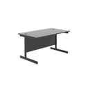 TC Office single upright rectangular desk in black with an 800mm depth, featuring a modern design and sturdy construction.