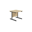 Front view of the TC Office Single Upright Rectangular Desk in maple with an 800mm depth and modern design.