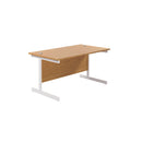 TC Office single upright rectangular desk in Nova Oak with 800mm depth, featuring a clean, modern design and smooth surface.