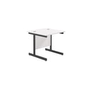 White TC Office single upright rectangular desk with 800mm depth, featuring a modern design and sturdy construction.