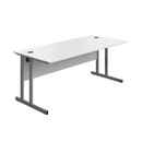 White Avora Twin Upright Rectangular Desk from TC with clean lines and spacious surface for office or workspace use.