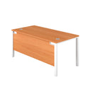 TC Goal Post Rectangular Desk in Beech with sturdy wooden frame and spacious surface, perfect for office or study spaces.